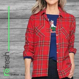 Red plaid flannel shirt